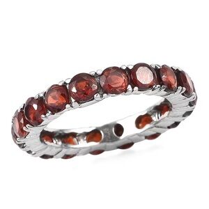 NWOT Mozambique Garnet 4.40 ctw Eternity Band Ring in Stainless Steel Size 7